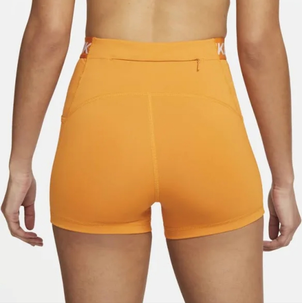 Nike Women's Orange Pro Shorts - Picture 2 of 4
